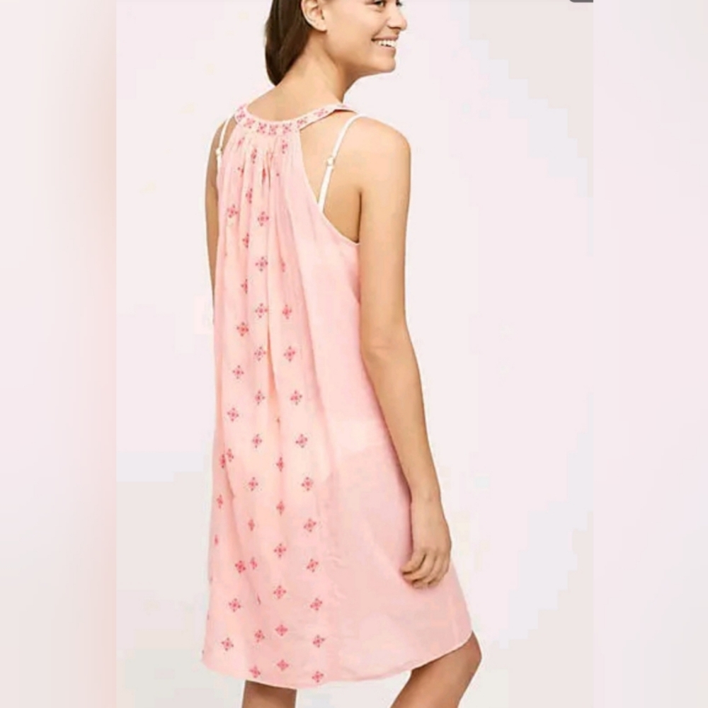 Anthro Mermaid Desert Rose Peach Embroidered Beach Tunic Cover Up NWT Size M - Picture 7 of 16